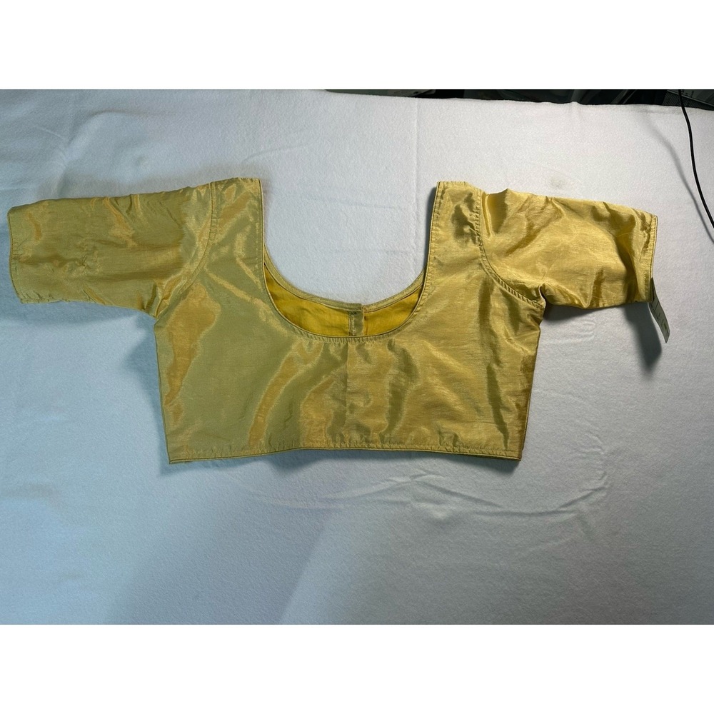 Golden Silk Saree Blouse – Ready to Wear | Size 40 (Expandable)